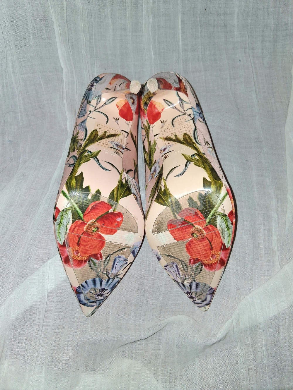 Aldo Blush Pink Floral Pointed-Toe Pumps - Picture 3 of 7